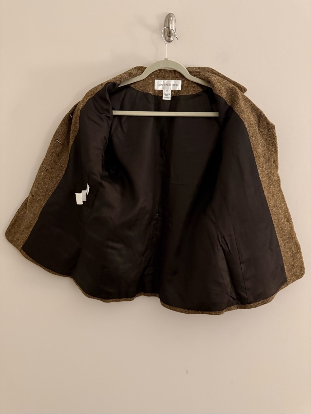 Jones New York Brown Tweed Wool Blend Blazer Size 8 Career Office Jacket - Picture 12 of 12